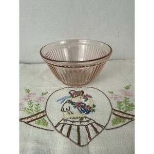 Vintage 1930's Pink Depression Glass Ribbed Mixing Bowl
